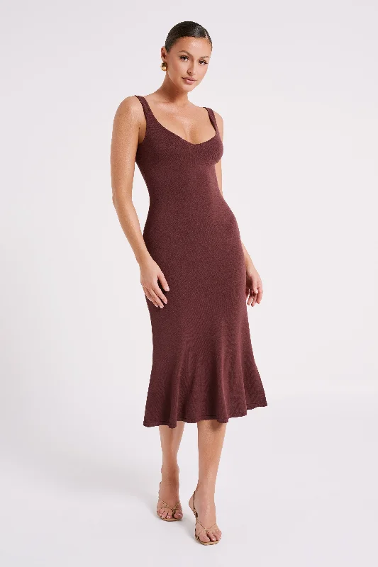 Easton Knit Midi Dress - Dark Chocolate