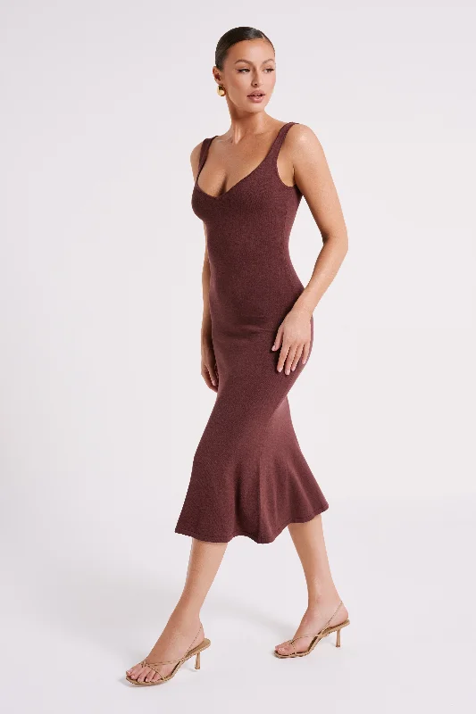 Easton Knit Midi Dress - Dark Chocolate