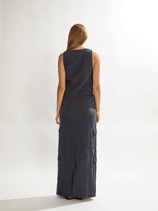 Evie Maxi Skirt Navy