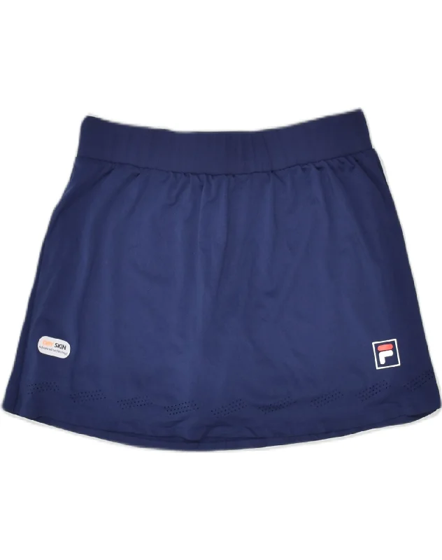 FILA Womens Skort UK 12 Medium Navy Blue Polyester