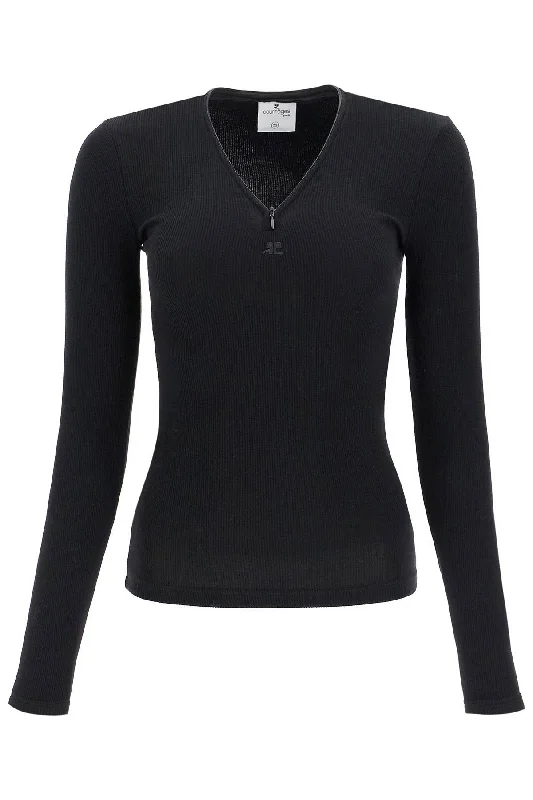 fitted long-sleeve top 324JTS146JS0121 BLACK