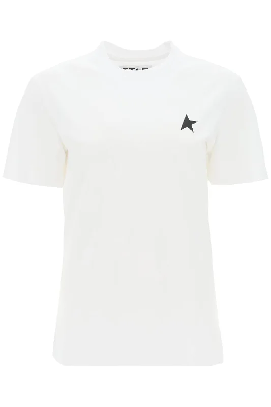 Golden goose regular t-shirt with star logo GWP01220 P000593 OPTIC WHITE BLACK