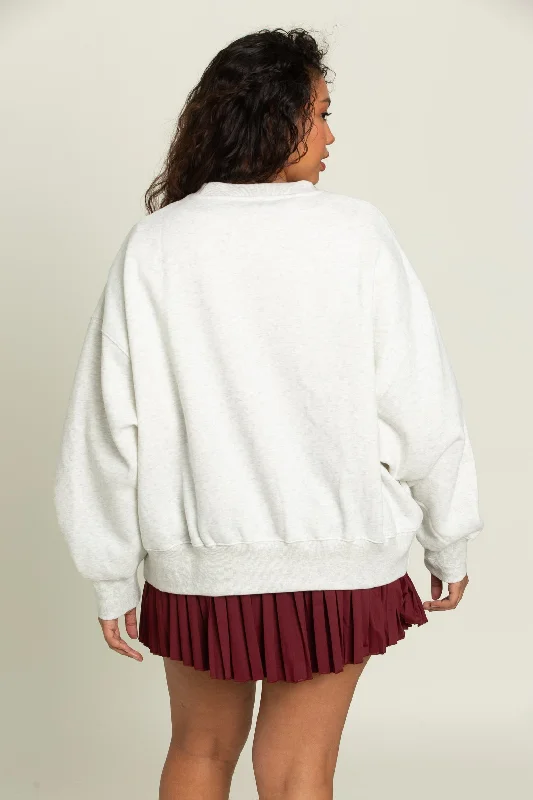 Heather White Maroon GH Wide Arm Sweatshirt [Pre-Order]