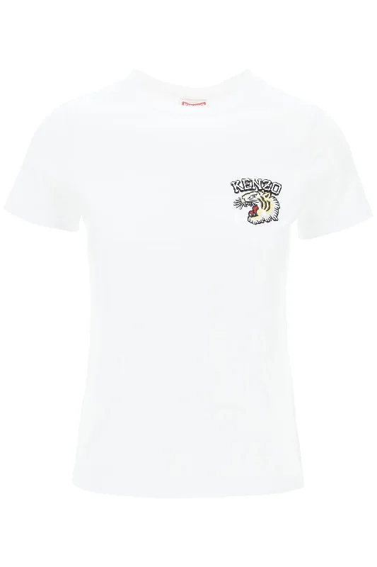 Kenzo crew-neck t-shirt with embroidery FE52TS1154SG OFF WHITE