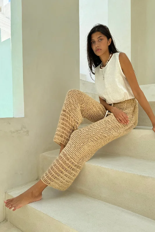 LET IT FLOW CROCHET PANT - NATURAL