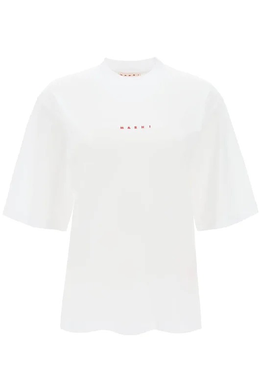 Marni organic cotton t-shirt THJE0263P1USCS87 LILY WHITE