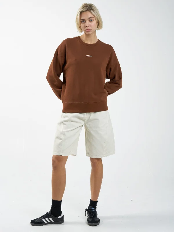 Minimal Thrills Slouch Crew - Chestnut