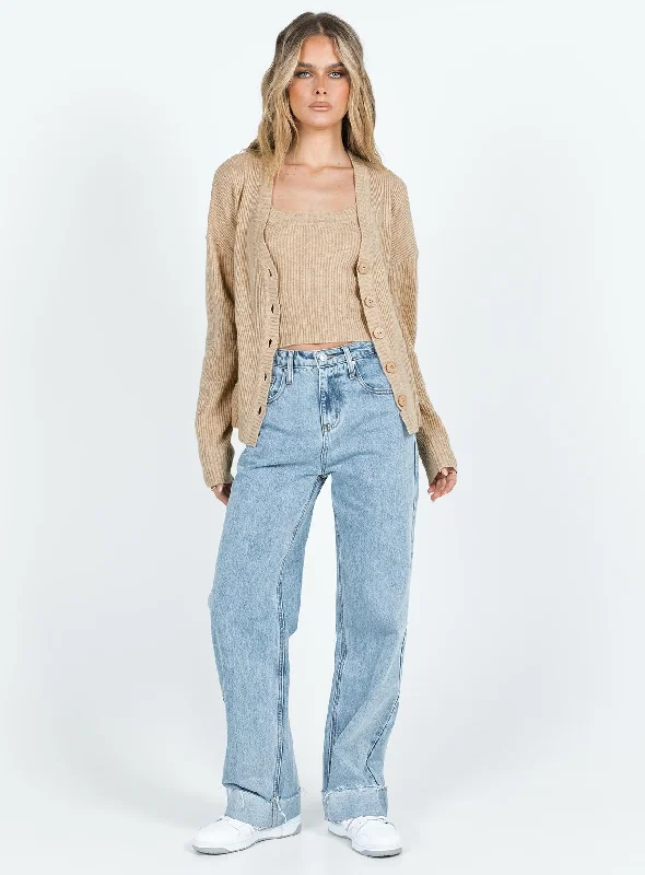 Nataria Two-Piece Cardigan Oat