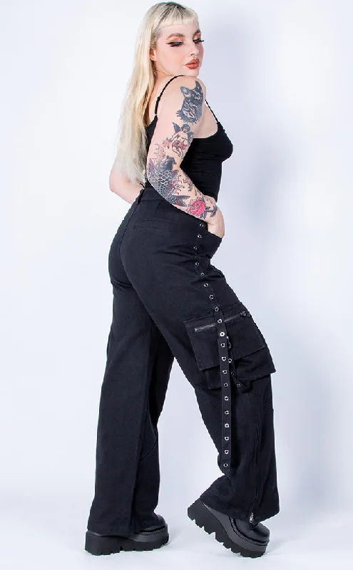 No Mercy Black Cargo Bondage Pants