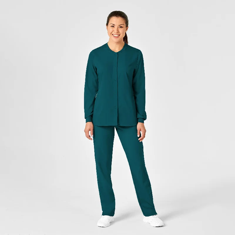 PRO Women's Snap Front Scrub Jacket - Caribbean