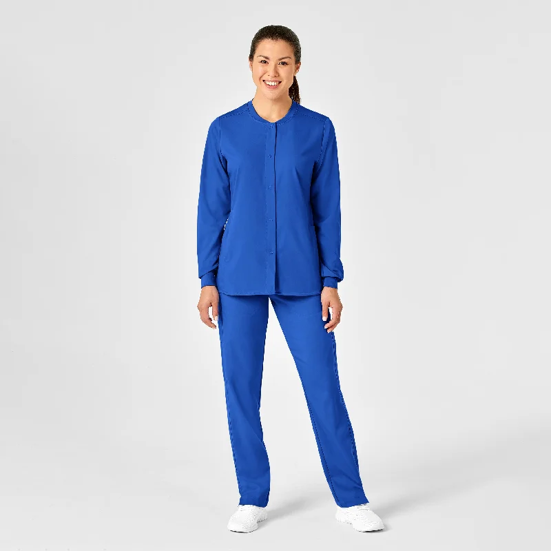 PRO Women's Snap Front Scrub Jacket - Royal