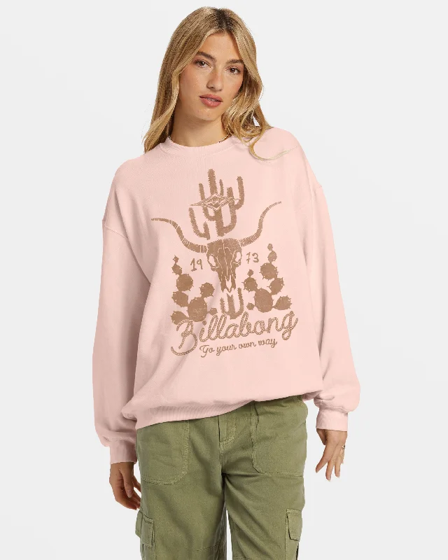 Ride In Oversized Crewneck Sweatshirt - Feelin Peachy