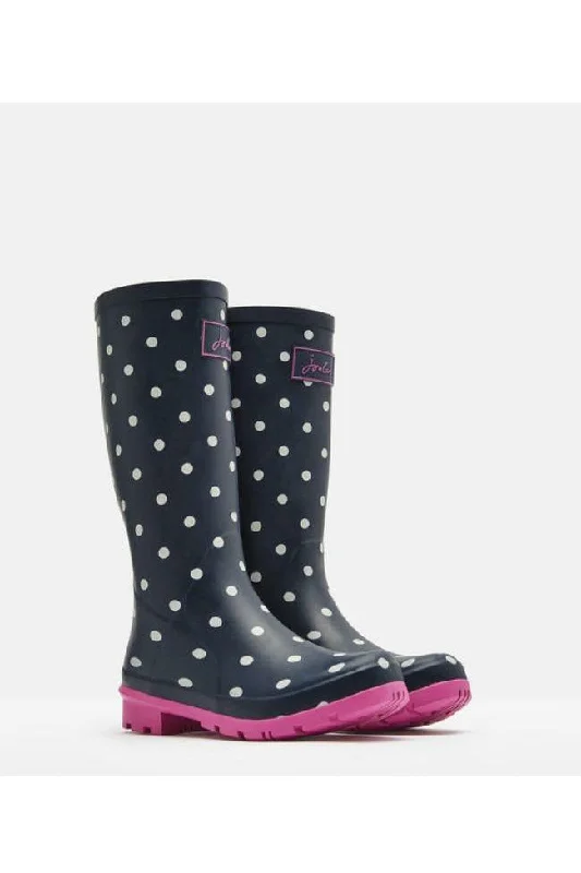 Roll up Rain Boot - Navy Spot