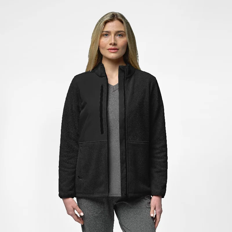 Slate Women's Micro Fleece Zip Jacket - Black