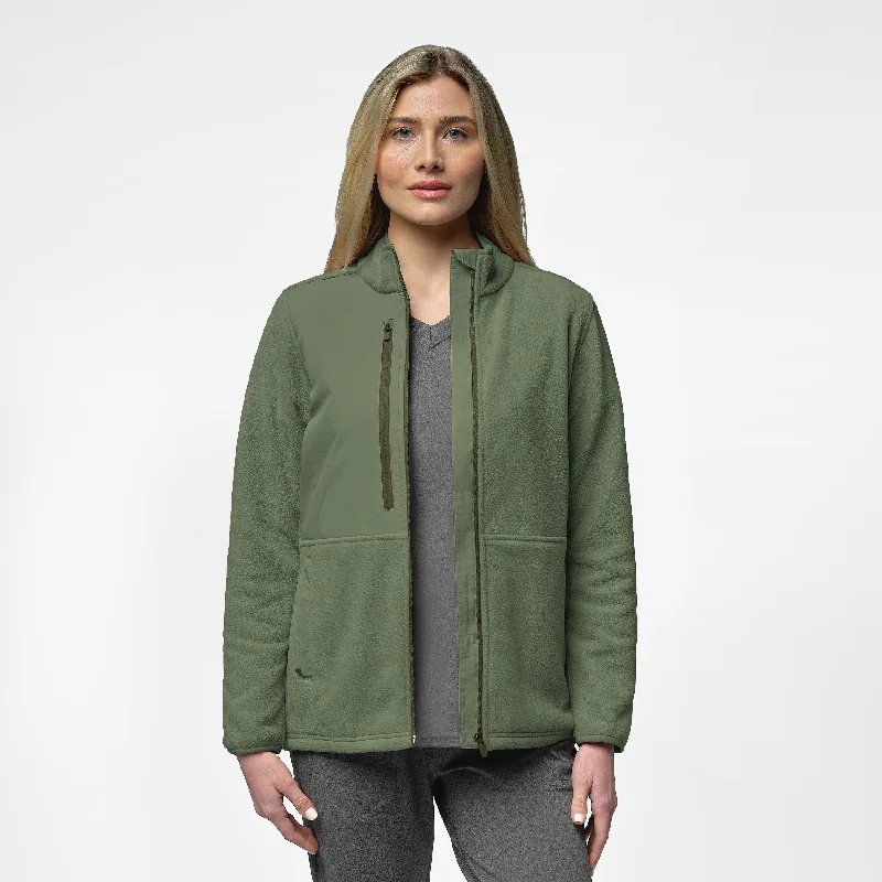 Slate Women's Micro Fleece Zip Jacket - Olive