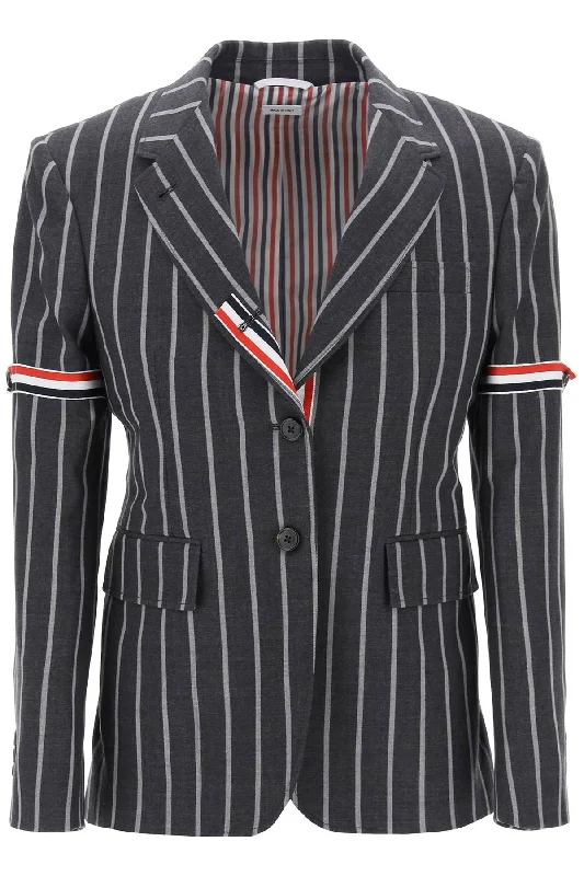 striped single-breasted jacket FBC806OF0518 DARK GREY