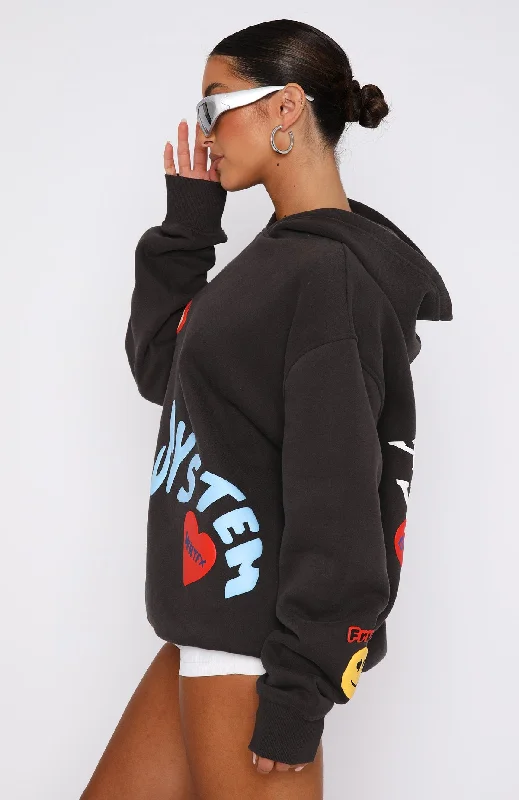 System Overload Oversized Hoodie Charcoal