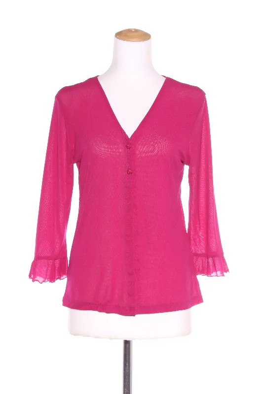 TCD - Frill sleeve mesh cardi - Magenta! 14