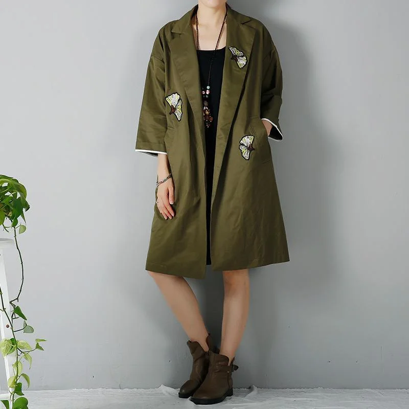 Tea green plus size coats long cardigans