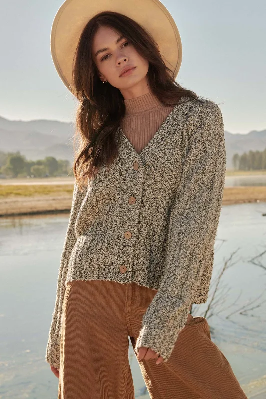 Toasty Afternoon Rib-Knit Two-Tone Cardigan