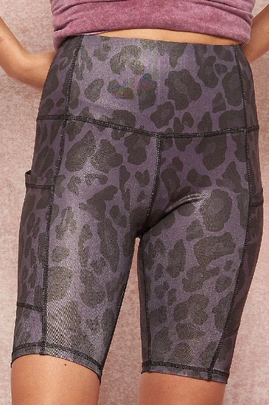 Untamed Spirit Leopard-Print Pocket Bike Shorts