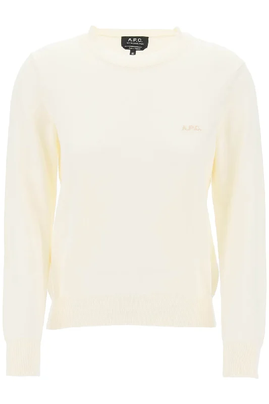 vera cotton crewneck pullover COGDK F23210 BLANC CASSE BEIGE