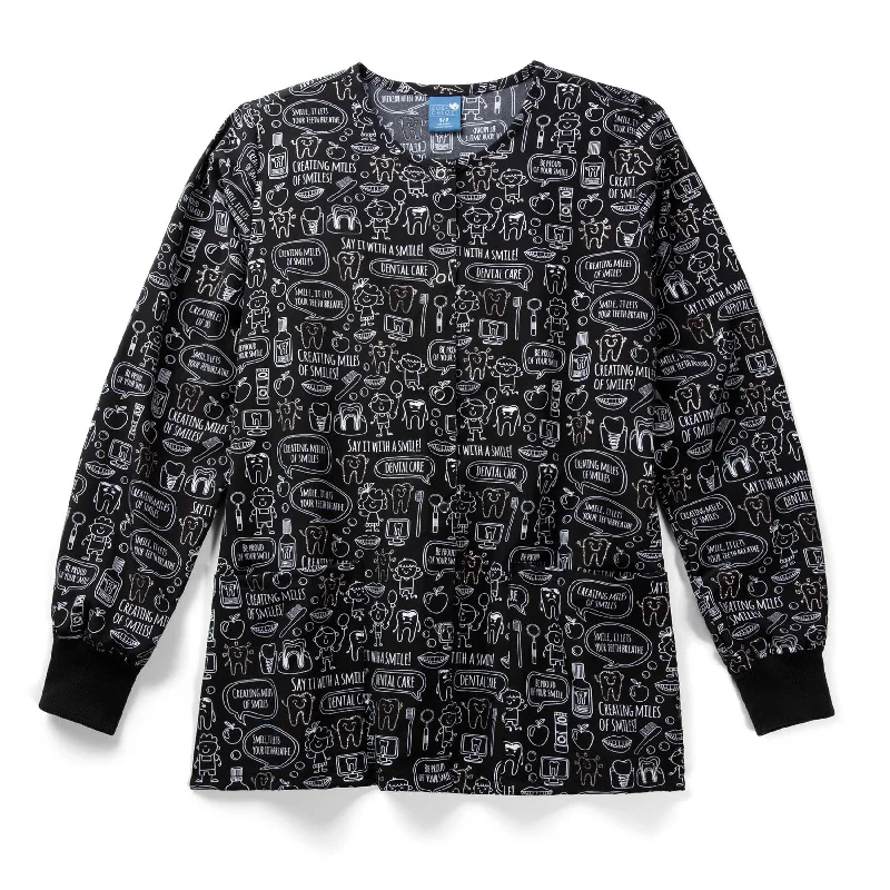 Zoe+Chloe Women's Printed Performance Warm Up Jacket - Miles of Smiles