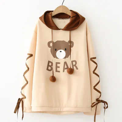 Cute Bear Hooded Ear Long Sleeve Sweater YV431