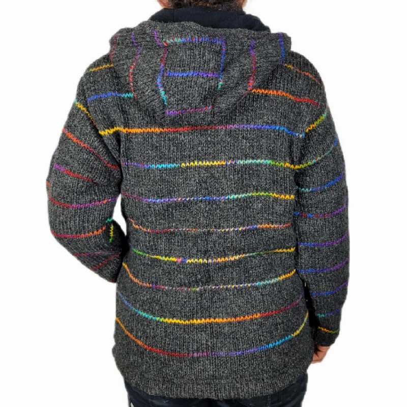 Jacket Dark Grey Rainbow Lines