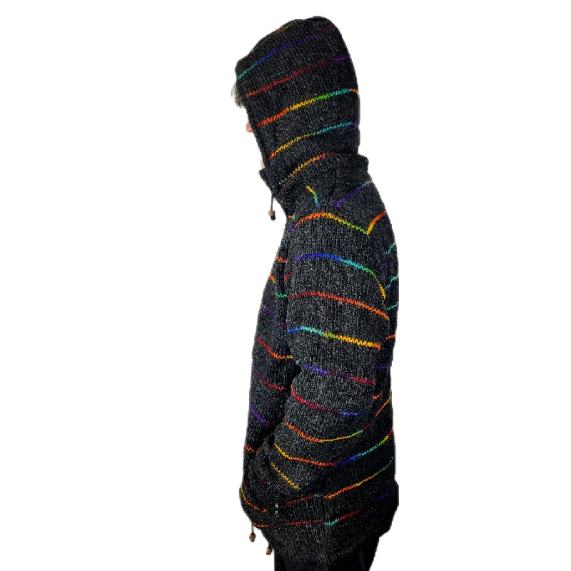 Jacket Dark Grey Rainbow Lines