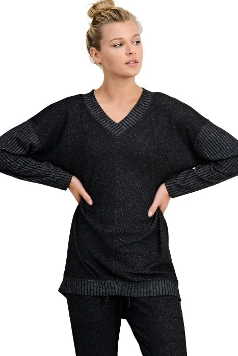 Mono B V Neck Hacci Sweater KT11253