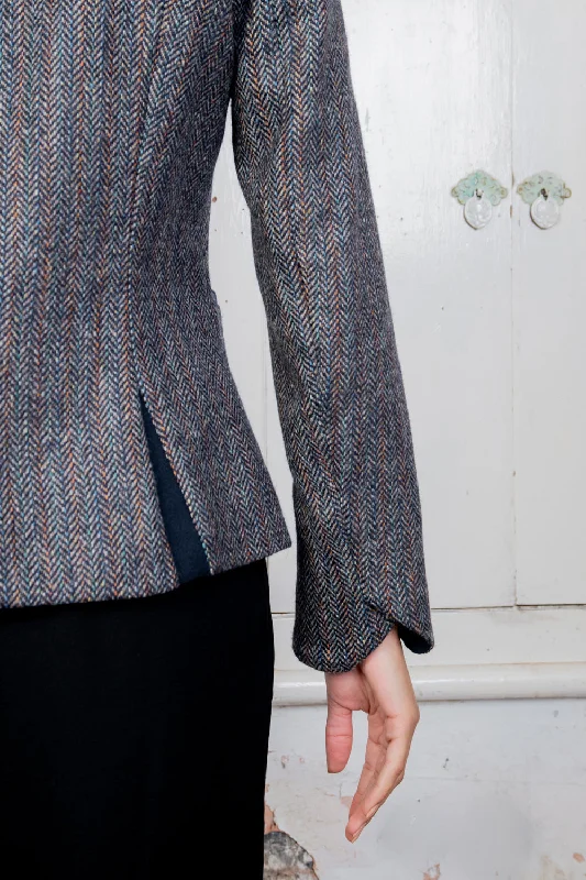 Sasha Tweed Jacket - Blue Moon Herringbone